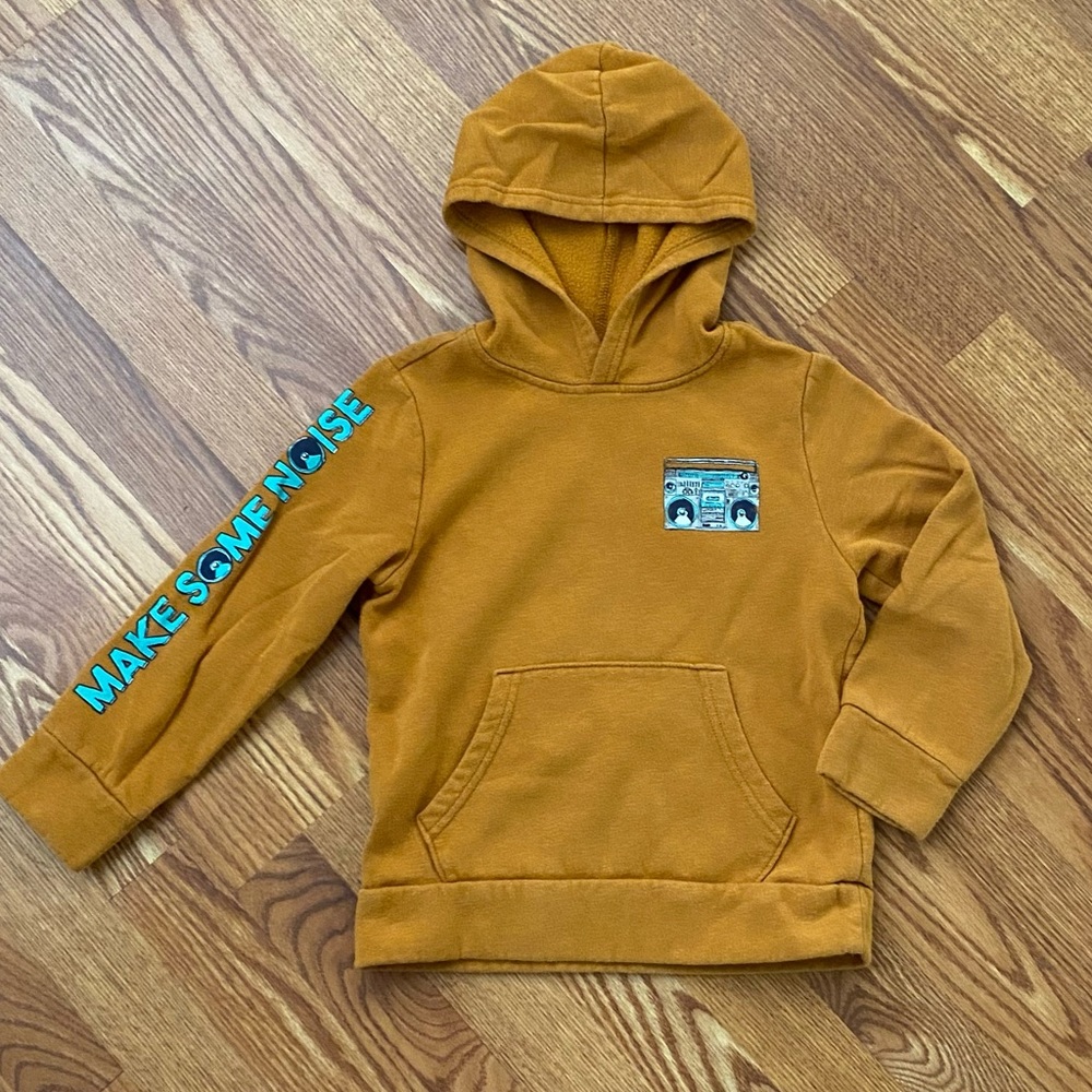 Cute boys Mustard color sweatshirt with turquoise